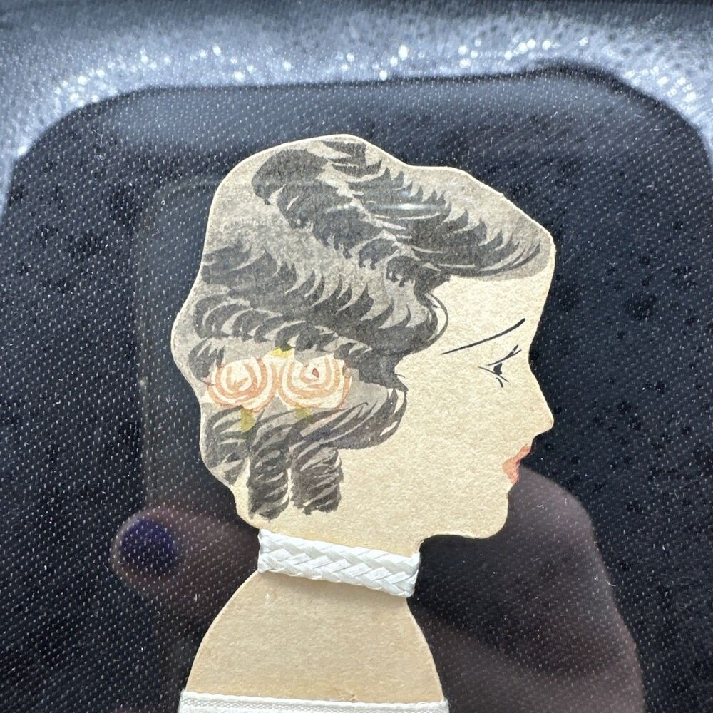 Vintage Ribbon Lady Picture 1920 / 1930 Art Deco - Picture 8 of 13
